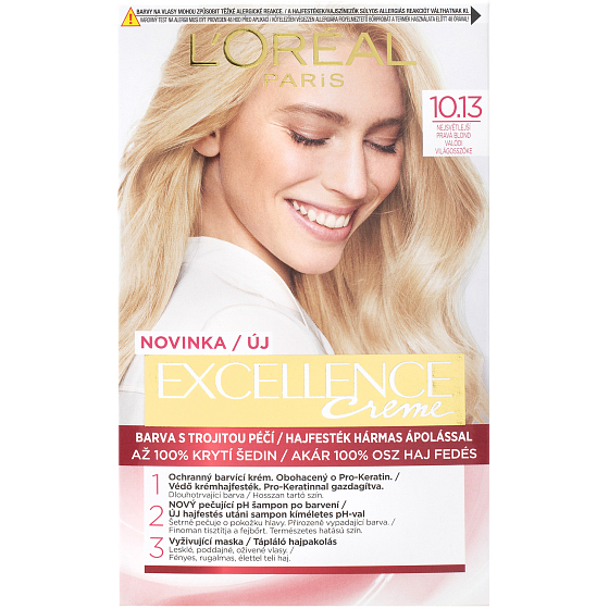 Loreal Paris Excellence Creme barva na vlasy 10.13 Nejsvětlejší pravá blond