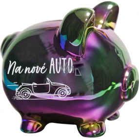 Albi Pokladnička prasátko duhové Na nové auto 15 cm x 12,5 cm x 13 cm