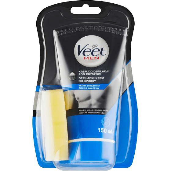 Veet Men Sensitive krem depilacyjny pod prysznic dla wrażliwej skóry 150 ml