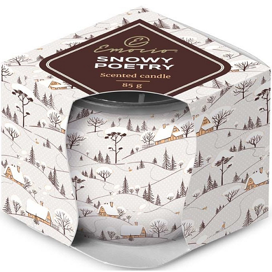 Emocio Dekor Snowy Poetry vonná svíčka sklo 70 x 62 mm 85 g