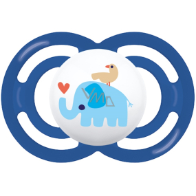 Mam Perfect silikonowe ortodontyczne smoczek 6+ miesięcy Niebieskie z słoniem