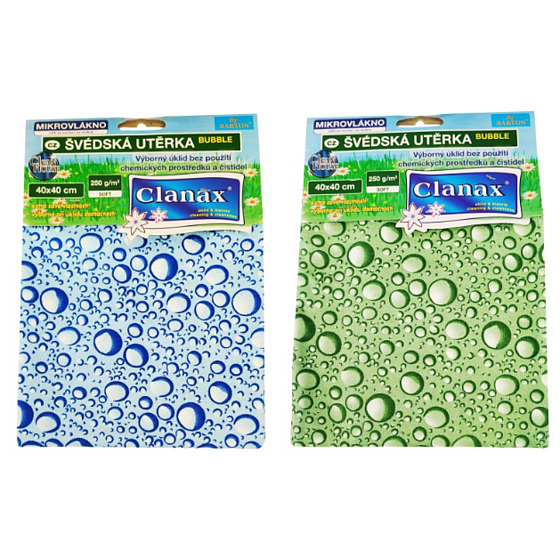 Clanax Bubble Ścierka mikrofibrowa różne rodzaje 40 x 40 cm 250 g 1 sztuka