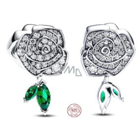 Zawieszka ze srebra próby 925 Róża w kwiecie, koralik do bransoletki Natura Zawieszka ze srebra próby 925 Róża w kwiecie, koralik do bransoletki Natura