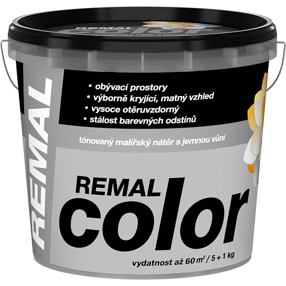 REMAL Color farba malarska na ścianę 150 Platyna, 5+1 kg
