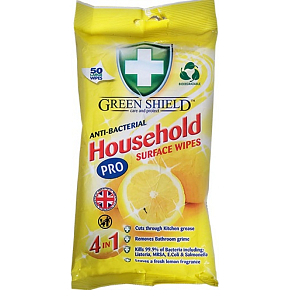 Green Shield antibakterialne chusteczki do czyszczenia, 50 ks Green Shield antibakterialne chusteczki do czyszczenia, 50 ks