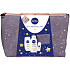Nivea Q10 Firming Care Q10 + vitamín C zpevňující tělové mléko 400 ml + Care & Star Fruit sprchový gel 250 ml + Stress Protect kuličkový antiperspirant 50 ml + taška, kosmetická sada