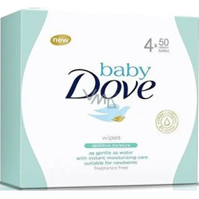 Dove Baby Sensitive Moisture vlhčené ubrousky pro děti 4 x 50 kusů