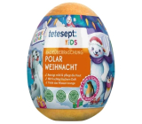Tetesept Polar Weihnacht šumivá koule oranžová - vejce do koupele s figurkou zvířátka ze severního pólu 172 g