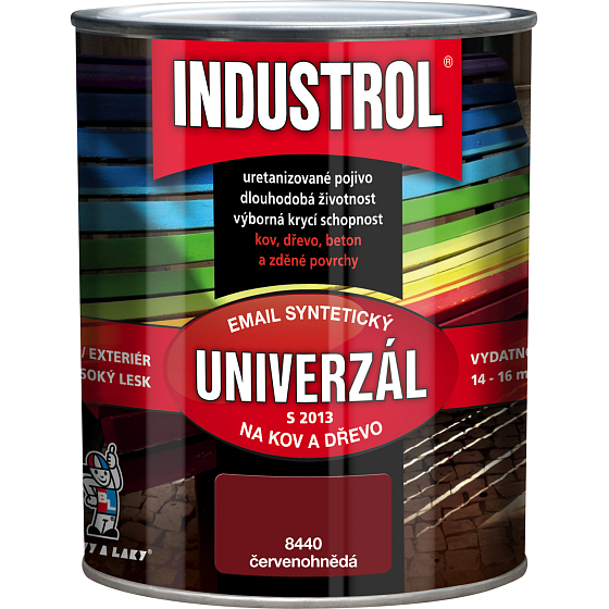 Industrol S2013 uniwersalny lak do metalu i drewna, 8440 czerwono-brązowy, 600 ml