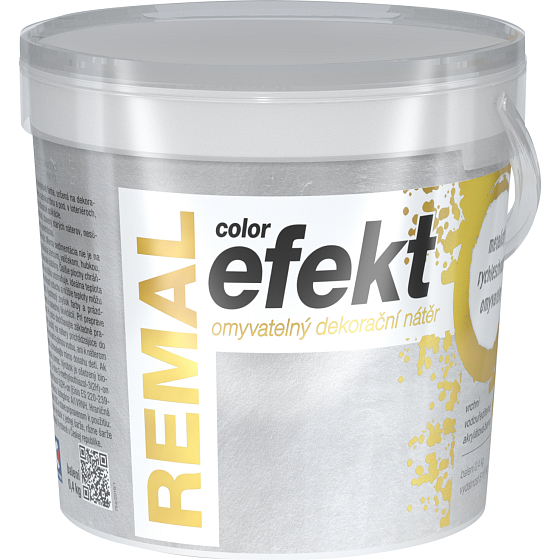 REMAL Color Efekt farba dekoracyjna do mycia, 0900 srebrny, 400 g
