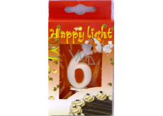 Happy light Świeczka urodzinowa cyfra 6 w pudełku