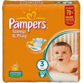 Pampers Sleep & Play 3 Midi 4 - 9 kg plenkové kalhotky 100 kusů