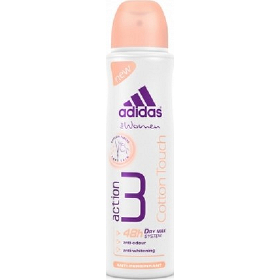 Adidas Action 3 Cotton Touch antiperspitant deodorant sprej pro ženy 150 ml