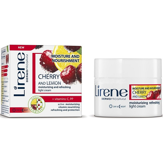 Lirene Třešeň a Citron lehký osvěžující hydratační a vyživující denní i noční krém 50 ml