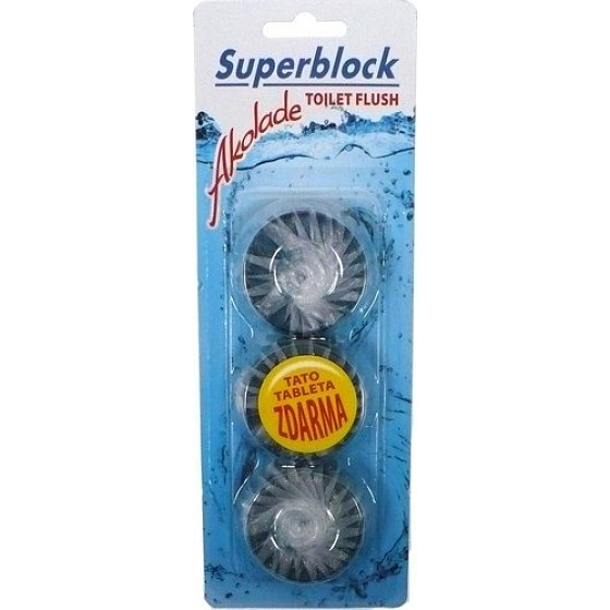 Akolade Superblock Blue Wc blok do nádržky 3 x 50 g