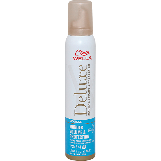 Wella Deluxe Wonder Volume & Protection bardzo mocna fixacja piankowe spray do włosów 200 ml