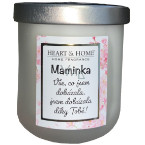 Heart & Home Świeżą prądło sojowa świeczka z imieniem Maminka 110 g