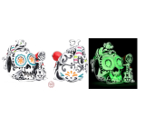 Charm Sterlingové stříbro 925 Disney Pixar Coco Miguel & Dante lebka zářící ve tmě, luminozní korálek na náramek, Halloween