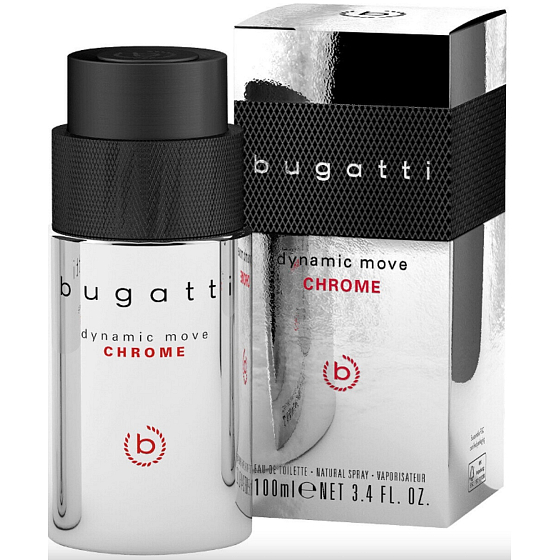 Bugatti Dynamic Move Chrome toaletní voda pro muže, 100 ml