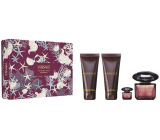 Versace Crystal Noir Pour Femme parfémovaná voda 90 ml + sprchový gel 100 ml + tělové mléko 100 ml + parfémovaná voda 5 ml, dárková sada pro ženy