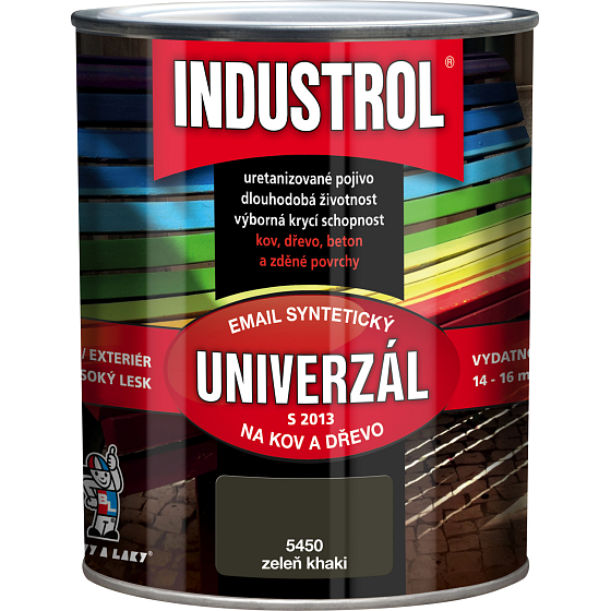 Industrol S2013 uniwersalny błyszczący lak do metalu i drewna, 5450 zieleń khaki, 750 ml