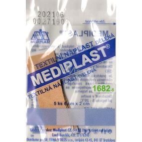 Mediplast opatrunkowy tekstylny 6 cm x 2 cm 5 sztuk Mediplast opatrunkowy tekstylny 6 cm x 2 cm 5 sztuk