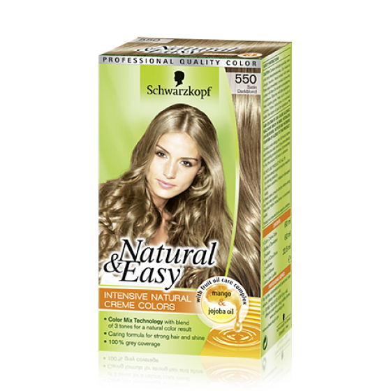 Schwarzkopf Natural & Easy barva na vlasy 550 Tmavě plavý satén