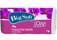Big Soft Plus papier toaletowy biały 160 arkuszy 2 warstwy 8 sztuk