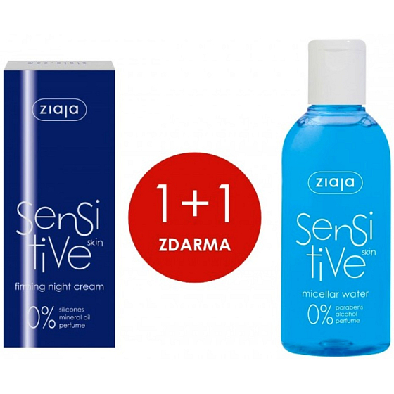 Ziaja Sensitive noční krém 50 ml + Sensitive micelární voda 200 ml, duopack