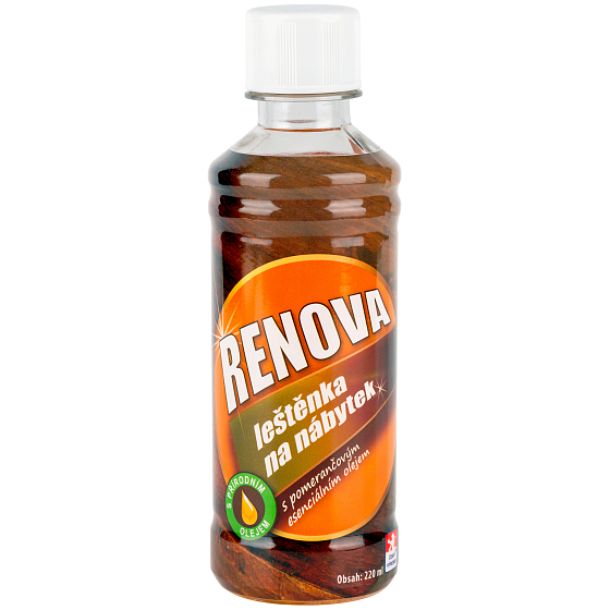 Renova Leštěnka na nábytek s pomerančovým esenciálním olejem, odolná vůči vodě a povětrnostním vlivům 220 ml