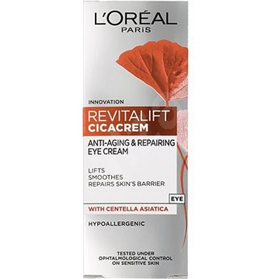 Loreal Paris Revitalift Cica Cream oční krém proti stárnutí, redukci vrásek a zpevnění pleti 15 ml