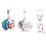 Charm Srebrna 925 Disney Lilo & Stitch - rodzina oznacza, że nikt nie zostaje w tyle, 2w1 zawieszka na bransoletkę rodzina