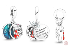 Charm Srebrna 925 Disney Lilo & Stitch - rodzina oznacza, że nikt nie zostaje w tyle, 2w1 zawieszka na bransoletkę rodzina