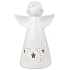 Anioł porcelanowy z gwiazdą z LED oświetleniem 16 cm