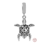 Zawieszka ze srebra próby 925 Męski żółw, charms do bransoletki