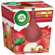 Air Wick Essential Oils Red Apple & Cinnamon - Červené jablko a skořice vonná svíčka ve skle 105 g