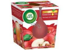 Air Wick Essential Oils Red Apple & Cinnamon - Červené jablko a skořice vonná svíčka ve skle 105 g