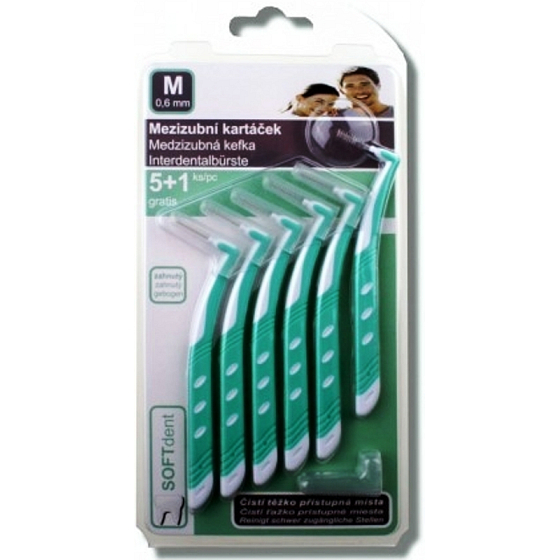 Soft Dent mezizubní kartáček zahnutý M 0,6 mm 6 kusů