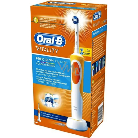 Oral B Vitality Precision Clean Orange elektrický zubní kartáček 2D systém, 1 čisticí program, 1 koncovka, nabíječka, limitovaná edice