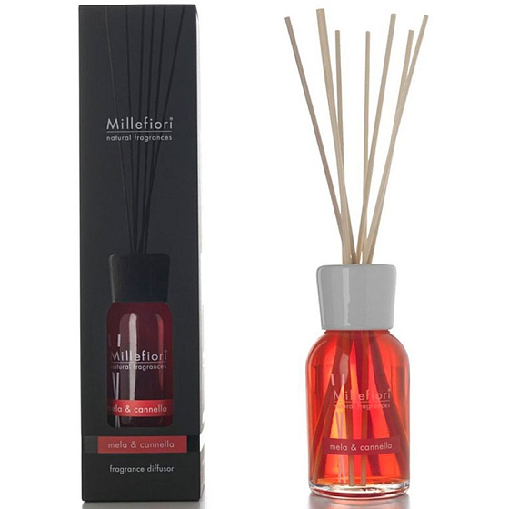 Millefiori Milano Natural Mela & Cannella - Jablko a Skořice Difuzér 250 ml + 8 stébel v délce 30 cm do středně velkých prostor vydrží minimálně 3 měsíce