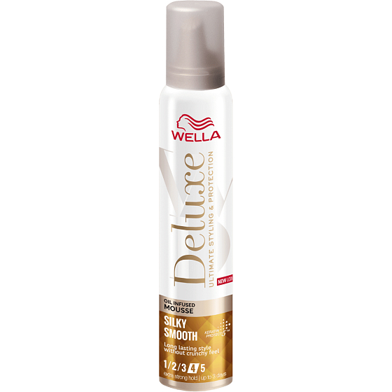 Wella Deluxe Silky Smooth silna fixacja piankowe spray do włosów 200 ml