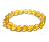 Cytaryn elastyczny naturalny kamień, kulka 8 mm / 16 - 17 cm, kamień obfitości, sukcesu