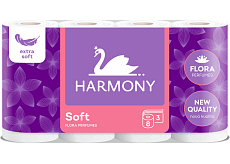 Harmony Soft Flora 3-warstwowy papier toaletowy, 8 rolek, 17,5 m rolka