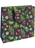 Nekupto Torba prezentowa luksusowa 23 x 23 cm Choinka bożonarodzeniowa, jemioła, skarpety