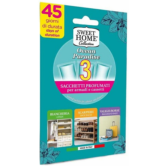 Sweet Home Ocean Paradise - Oceański raj wonnych saszetek do szaf 3 sztuki