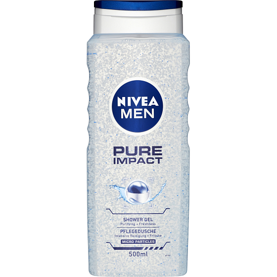 Nivea Men Pure Impact sprchový gel, 500 ml. Osvěžující sprchový gel pro muže s energizující vůní, která zanechá pokožku čistou a svěží.