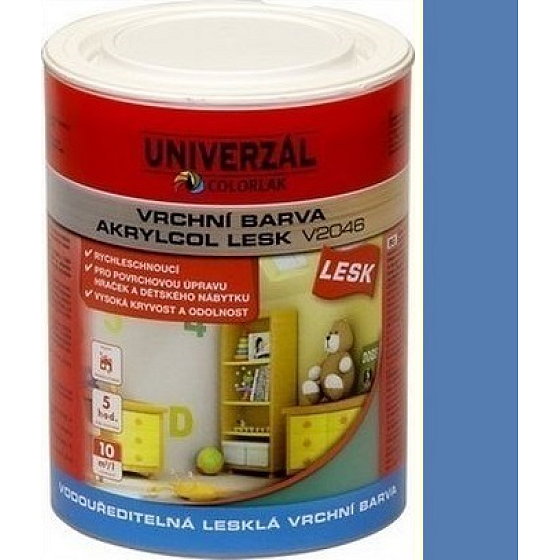 Colorlak Akrylcol Mat V2045 vodouředitelná matná vrchní barva Modrá ledová 0,6 l