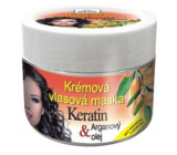 Bione Cosmetics Keratin & Arganový olej krémová vlasová maska pro všechny typy vlasů 260 ml
