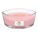 WoodWick Rose - Růže vonná svíčka s dřevěným širokým knotem a víčkem sklo loď 453 g