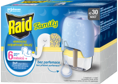 Raid Family elektryczny odparownik z płynem przeciwko komarom, 30 nocy, 1+21 ml